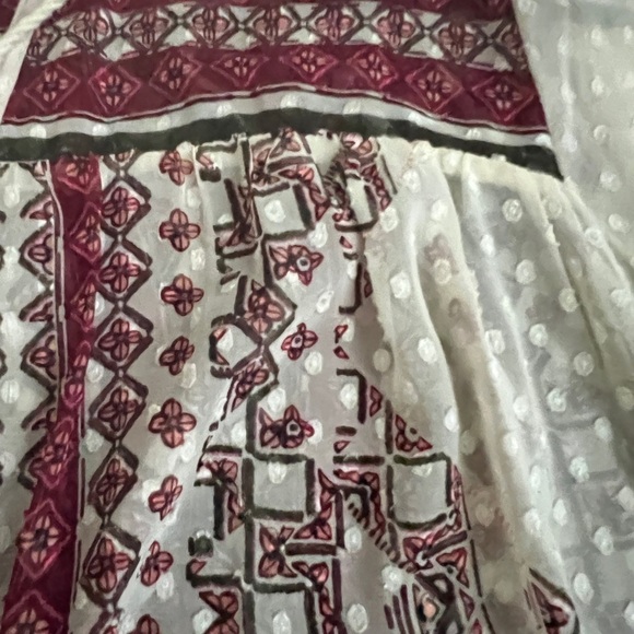 Daniel rain cream with tribal print peasant top size L - Picture 6 of 8